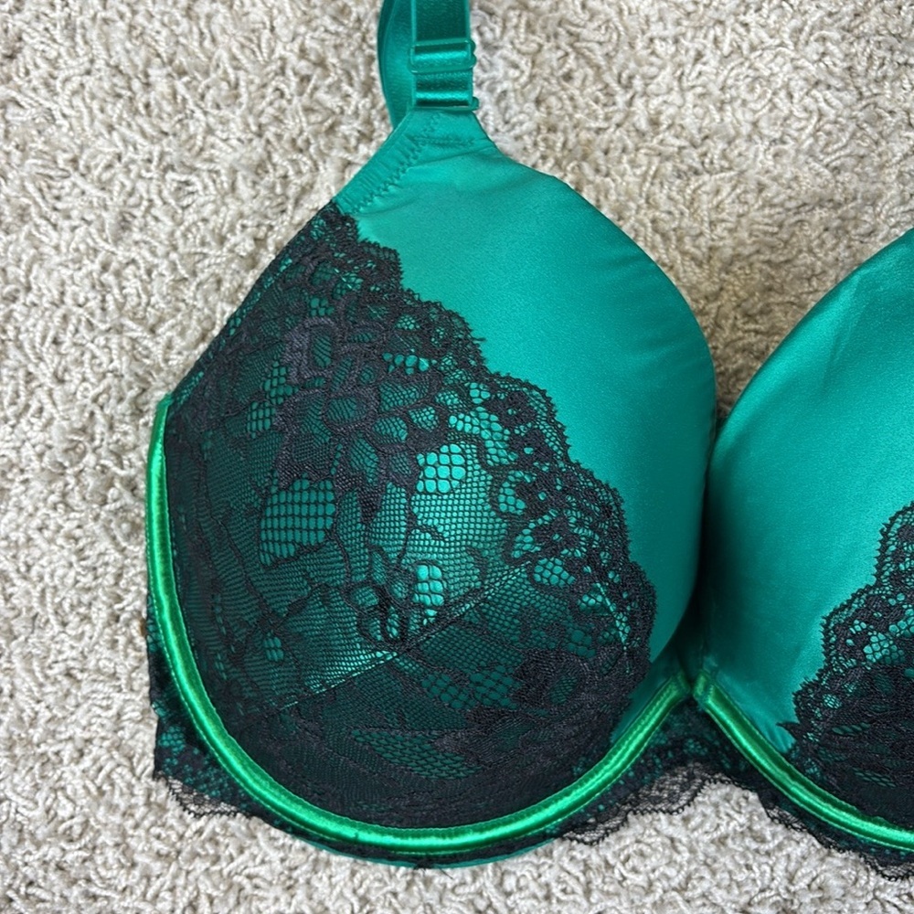 Cacique green and black lace underwire bra 40DDD - Picture 2 of 6